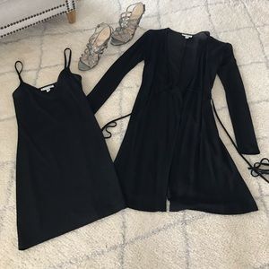 BEBE Black mini wrap dress